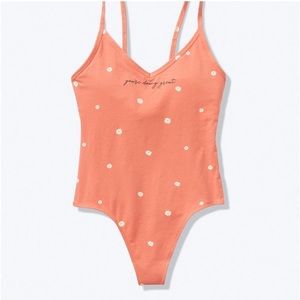 “You’re Doing Great” Victorias Secret Thong Bodysuit w/ Floral Design ( XS)